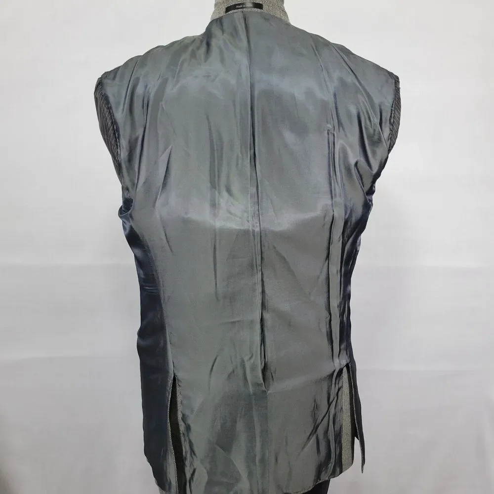 Calvin Klein Men's‎ Sport Coat Blazer Two Button Gray Herringbone Wool Size 44XL